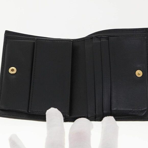 FENDI Wallet Leather Black F Logo with box - Picture 8 of 12